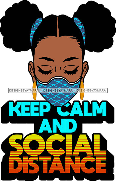 Afro Black Goddess Social Distance Quotes Virus Protection Portrait Bamboo Earrings Bandana Face Mask Sexy Woman Pigtails Hair Style  SVG Cutting Files For Silhouette  Cricut