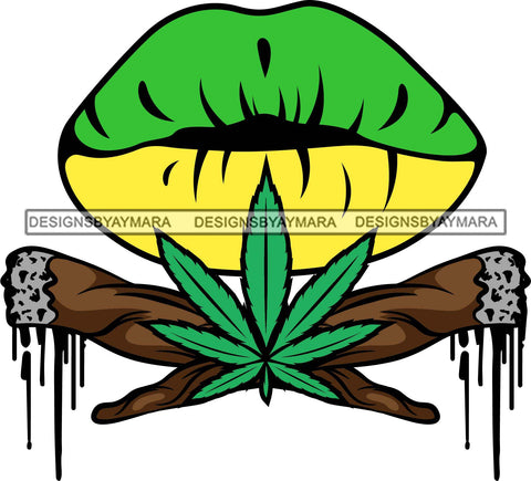 Sexy Dripping Lips Holding Blunt Weed Leaf Cannabis Medical Marijuana Lipstick Makeup Lip Bite Balm Gloss Glam .SVG Cut Files For Silhouette Cricut and More!