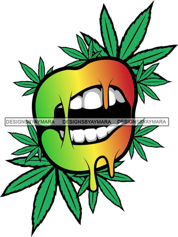 Sexy Dripping Lips Holding Blunt Weed Leaf Cannabis Medical Marijuana Lipstick Makeup Lip Bite Balm Gloss Glam .SVG Cut Files For Silhouette Cricut and More!