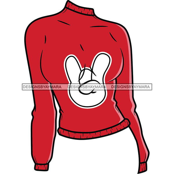 Red Sweater With White Applique Sign Top SVG JPG PNG Vector Clipart Cricut Silhouette Cut Cutting