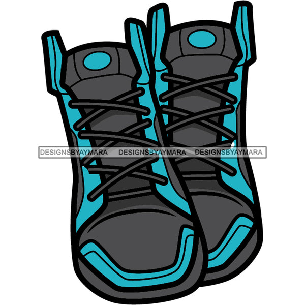 Blue And Gray Sneakers Shoes SVG JPG PNG Vector Clipart Cricut Silhouette Cut Cutting