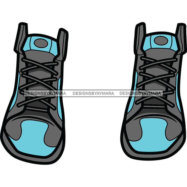 Turquoise And Gray Sneakers Shoes SVG JPG PNG Vector Clipart Cricut Silhouette Cut Cutting