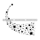 Shooting Stars Cosmos Astrology Asteroids Glitter Universe Galaxy Tail Night B/W SVG JPG PNG Vector Clipart Cricut Silhouette Cut Cutting