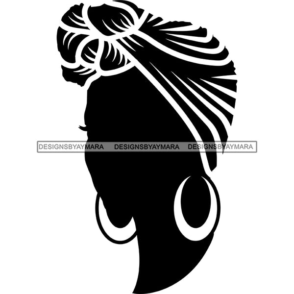 Black Silhouette Woman In Black And White SVG JPG PNG Vector Clipart Cricut Silhouette Cut Cutting