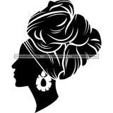 Black Silhouette Woman In Black And White SVG JPG PNG Vector Clipart Cricut Silhouette Cut Cutting