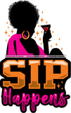 Afro Woman Drinking Wine Feeling Fine Relax SVG Cutting Files For Silhouette Cricut and More!