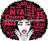 Afro Girl Hair Life Quotes Boss Babe Diva Queen Earrings Sexy Lips Afro Puffy Hair Style SVG Cutting Files For Silhouette Cricut More