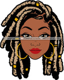 Afro Beautiful Woman Black Girl Magic Hoop Earrings Melanin Nubian Blonde Dreadlocks Hairstyle SVG PNG JPG Cutting Files Silhouette Cricut More