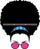 Afro Girl Babe Sexy Sunglasses Headband Up Do Hair Style SVG Cutting Files For Silhouette Cricut