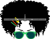 Afro Girl Babe Sexy Sunglasses Afro Hair Style SVG Cutting Files For Silhouette Cricut