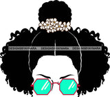 Afro Girl Babe Sexy Sunglasses Afro Up Do Hair Style SVG Cutting Files For Silhouette Cricut