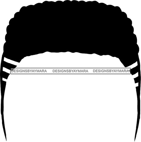 Afro Girl Black Faceless Woman Short Hair Style B/W SVG Cutting Files For Silhouette Cricut More