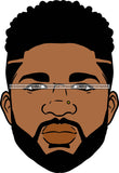 Afro Handsome Sexy Black Man Bearded Hipster Model Fashion Male Guy Stylish Close-up Macho Manly SVG Files For Cutting