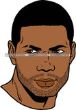 Afro Handsome Sexy Black Man Shadow Tight Sculped Beard Hipster Model Fashion Male Guy Stylish Close-up Macho Manly SVG Files For Cutting