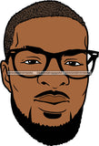 Afro Handsome Sexy Black Man Bearded Glasses Hipster Model Fashion Male Guy Stylish Close-up Macho Manly SVG Files For Cutting