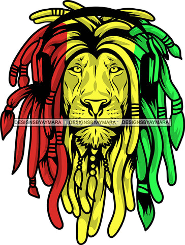 Rasta Lion Mane Face Africa Cannabis Animal Kingdom Rastafarian Colors Symbol Religion Dreadlocks SVG Cutting Files for Silhouette Cricut More