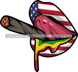 American Flag Lips Rasta Marijuana Mouth Cannabis Blunt Joint Stoned  SVG Cutting Layered Files For Silhouette Cricut More