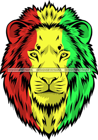 Rasta Lion Mane Face Africa Cannabis Animal Kingdom Rastafarian Colors Symbol Religion SVG Cutting Files for Silhouette Cricut More