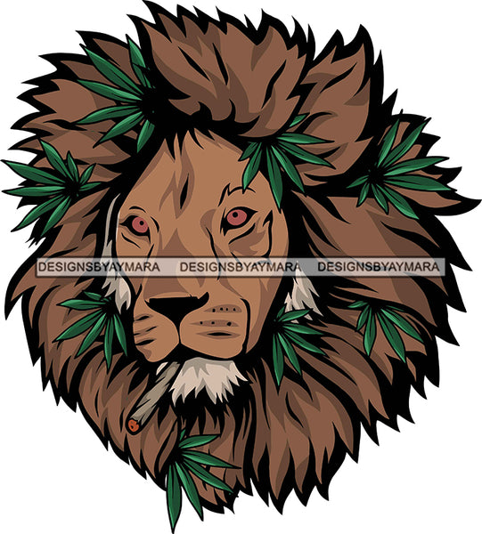 Lion Mane Weed  Face Africa Cannabis Animal Kingdom SVG Cutting Files for Silhouette Cricut More