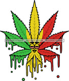 Weed Plant Herb Leaf  Rasta Colors Rastafarian Dope Cannabis Medical Marijuana Joint Blunt High Life SVG Cutting Files