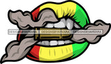 Rasta Mouth Bullet Marijuana Lips Blunt Joint Cannabis Smoke Stoned  SVG Cutting Layered Files For Silhouette Cricut More