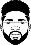 Afro Handsome Sexy Black Man Bearded Hipster Model Fashion Male Guy Stylish Close-up Macho Manly B/W SVG Files For Cutting