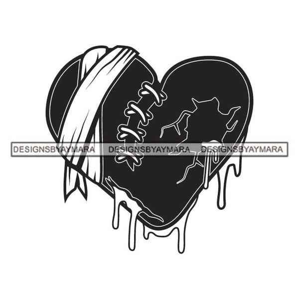 Broken Heart Hurt Pain Bandage Dripping Blood Tattoos Ideas Elements Designs For T-Shirt and Other Products SVG PNG JPG Cutting Files For Silhouette Cricut and More!