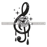 Music Notes Element Melody Classic Tattoo Idea Rose Sparkles Designs For T-Shirt and Other Products SVG PNG JPG Cutting Files For Silhouette Cricut and More!