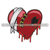 Broken Heart Hurt Pain Bandage Dripping Blood Tattoos Ideas Elements Designs For T-Shirt and Other Products SVG PNG JPG Cutting Files For Silhouette Cricut and More!