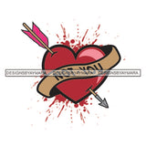 Broken Heart Arrow Not You Splash Element Tattoos Ideas Classic Designs For T-Shirt and Other Products SVG PNG JPG Cutting Files For Silhouette Cricut and More!