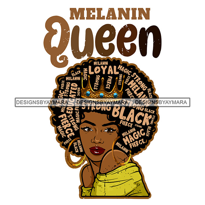 Melanin Queen Fierce Magic Loyal SVG JPG PNG Vector Clipart Cricut Sil ...