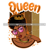 Queen Wearing Crown Pink Sunglasses SVG JPG PNG Vector Clipart Cricut Silhouette Cut Cutting1