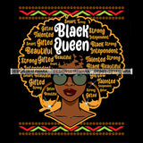 Black Queen Strong Gifted Talented SVG JPG PNG Vector Clipart Cricut Silhouette Cut Cutting1