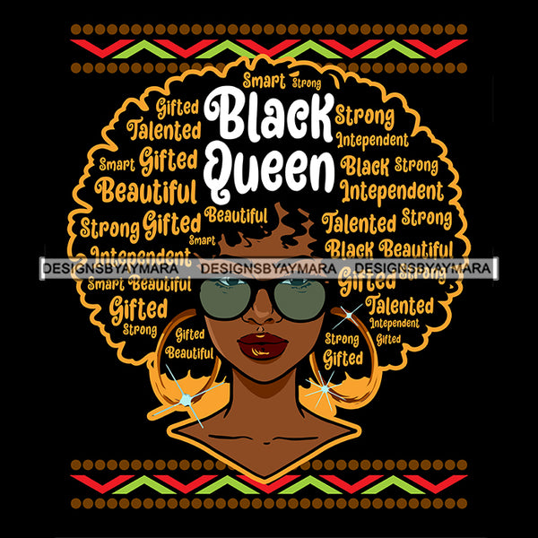 Black Queen Strong Gifted Talented SVG JPG PNG Vector Clipart Cricut Silhouette Cut Cutting1