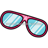 Red Sunglasses Blue Tint Only  SVG JPG PNG Vector Clipart Cricut Silhouette Cut Cutting