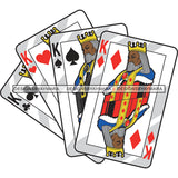 Black King Casino Deck Card Spade Heart Club Diamond Vector Designs For T-Shirt and Other Products SVG PNG JPG Cut Files For Silhouette Cricut and More!