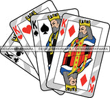 King Casino Deck Card Spade Heart Club Diamond Vector Designs For T-Shirt and Other Products SVG PNG JPG Cut Files For Silhouette Cricut and More!Products SVG PNG JPG Cut Files For Silhouette Cricut and More!
