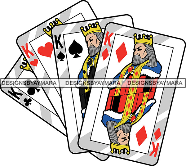 King Casino Deck Card Spade Heart Club Diamond Vector Designs For T-Shirt and Other Products SVG PNG JPG Cut Files For Silhouette Cricut and More!Products SVG PNG JPG Cut Files For Silhouette Cricut and More!