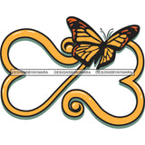 Butterfly Ribbon Nature Insect Love Heart Tattoo Ideas Vector Designs For T-Shirt and Other Products SVG PNG JPG Cut Files For Silhouette Cricut and More!