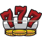 777 Slots Machine Casino Game Entertainment Chips Money Vector Designs For T-Shirt and Other Products SVG PNG JPG Cut Files For Silhouette Cricut and More!