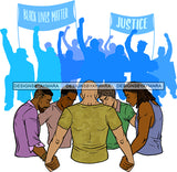 Black White Men Praying Together Unite Black Lives Matter Protest Background Attractive Black Men Hipster Male Guy Hombre SVG Cutting Layered Files