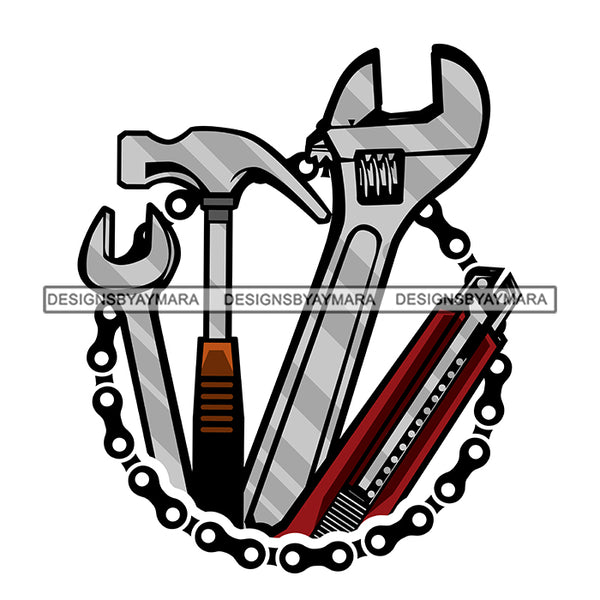 Handyman Tool Kit Set Symbol Design Vector Mechanic Toolbox Technician Equipment Hammer Wrench SVG Cutting Files For Silhouette and Cricut