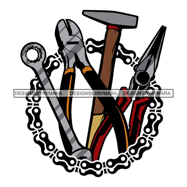 Handyman Tool Kit Set Symbol Design Vector Mechanic Toolbox Technician Equipment Welding Hammer Wrench Plier SVG Cutting Files For Silhouette and Cricut