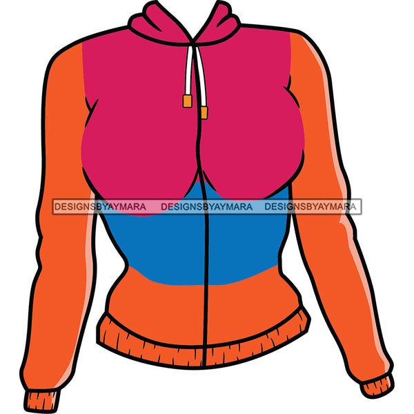 Pink Orange Turquoise Hoodie Sweatshirt Top SVG JPG PNG Vector Clipart Cricut Silhouette Cut Cutting