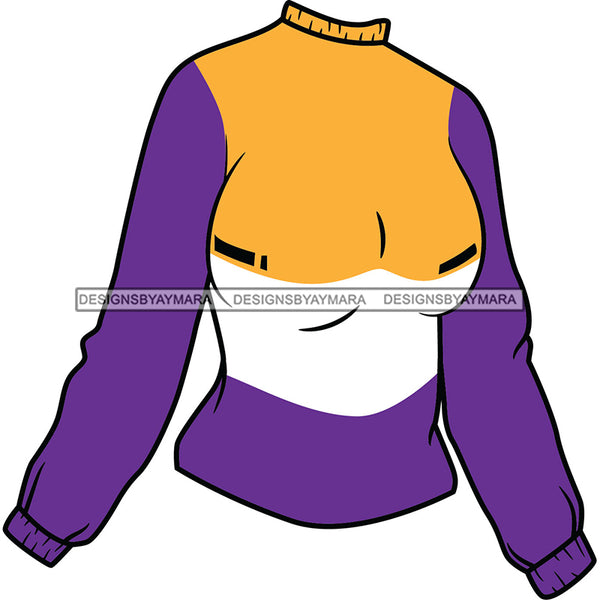 Purple White And Gold Mock Neck Sweater SVG JPG PNG Vector Clipart Cricut Silhouette Cut Cutting