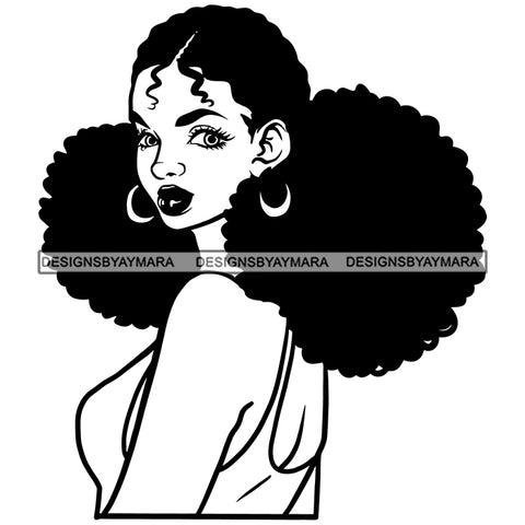 Afro Woman Melanin Morena Bella Big Afro Puff Kinky Hair Designs For T-Shirt and Other Products SVG PNG JPG Cutting Files For Silhouette Cricut and More!