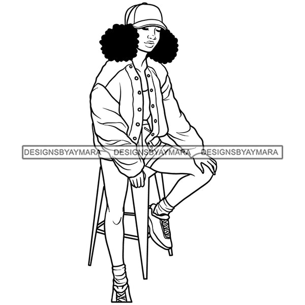 Town boy Girl Baseball Hat Afro Puff Kinky Hair Afro Woman Melanin Morena Bella Designs For T-Shirt and Other Products SVG PNG JPG Cutting Files For Silhouette Cricut and More!