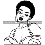 Sexy Pretty Afro Woman Hoop Earrings Melanin Morena Bella Big Afro Puff Kinky Hair Designs For T-Shirt and Other Products SVG PNG JPG Cutting Files For Silhouette Cricut and More!