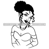 Beautiful Princess Afro Woman Melanin Morena Bella Big Afro Puff Kinky Hair Designs For T-Shirt and Other Products SVG PNG JPG Cutting Files For Silhouette Cricut and More!