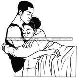 Couple Love Holding Each Other Soulmate Relationship Goals Black Man Afro Woman Melanin Morena Bella Big Afro Puff Kinky Hair Designs For T-Shirt and Other Products SVG PNG JPG Cutting Files For Silhouette Cricut and More!